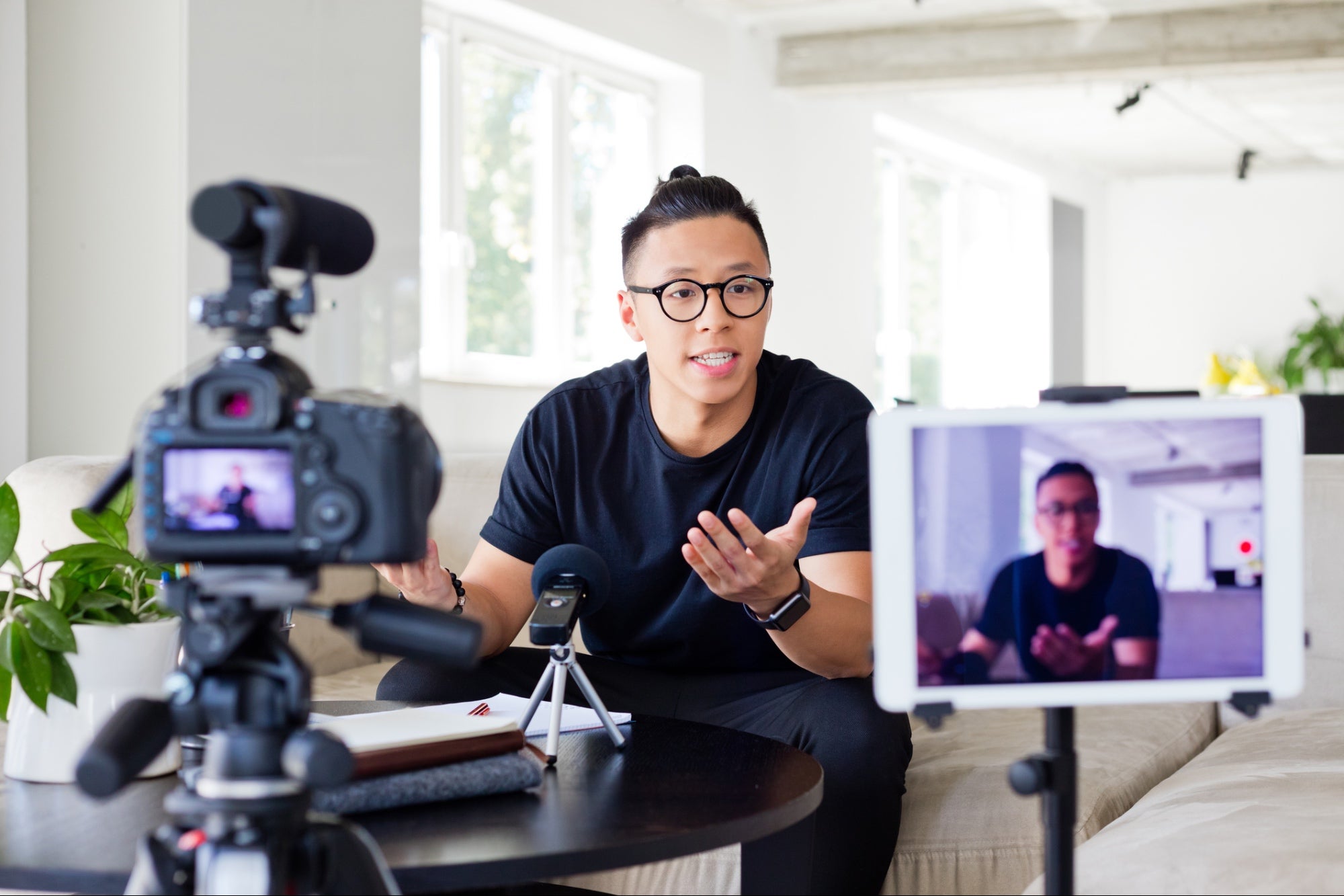 Man who takes a video